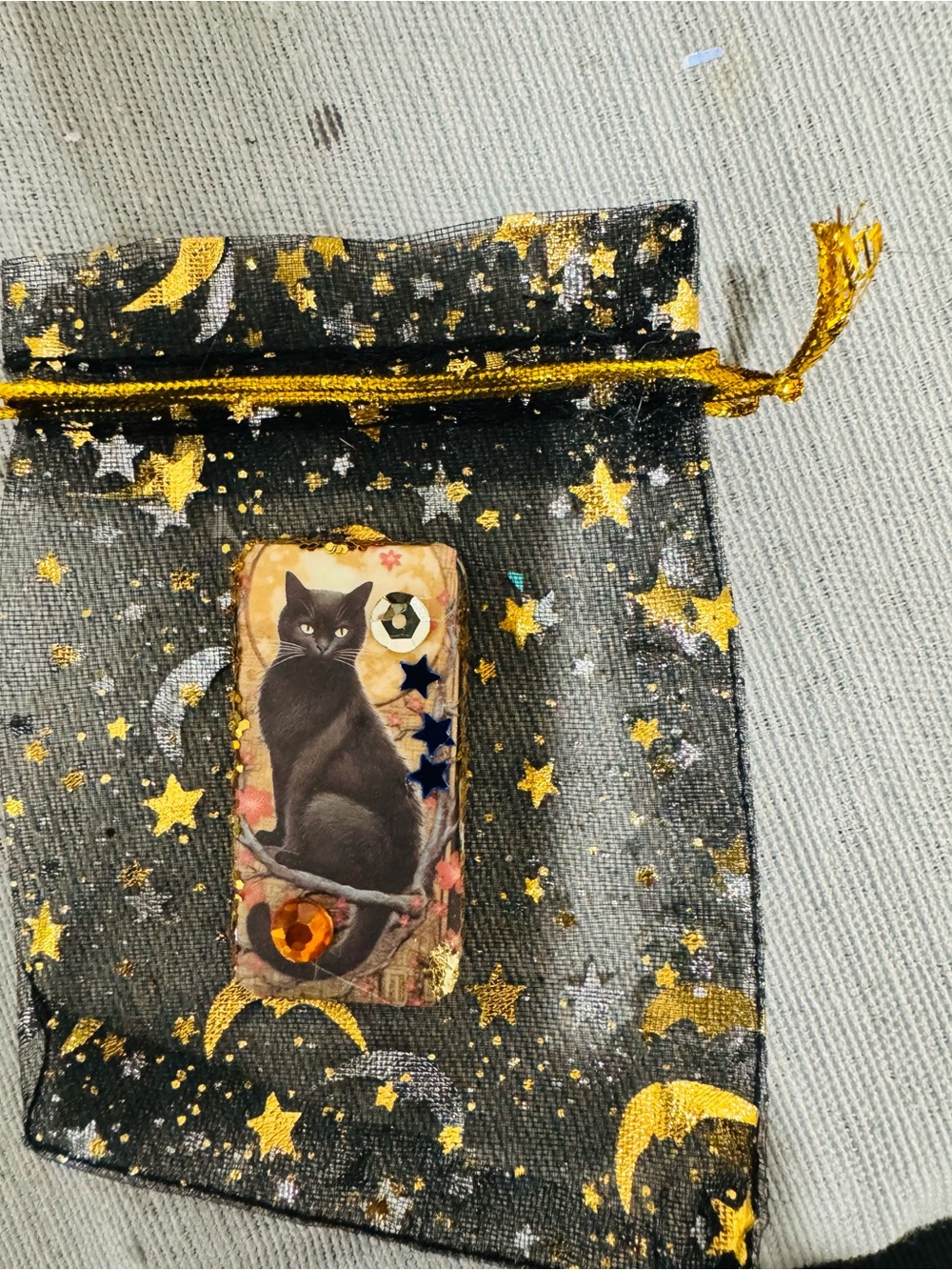 Black Cat Domino Magnet